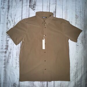 Brady Shirt Mens MediumButton Up Zero Weight Short Sleeve Khaki Tom Brady Casual